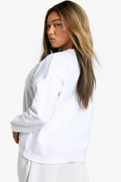 Sweatshirts|Hoodies & Sweatshirts*boohoo Plus New York Embroidered Oversized Sweatshirt ecru