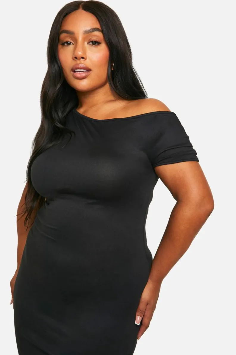 Bodycon Dresses*boohoo Plus Off Shoulder Super Maxi Dress black
