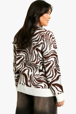 Cardigans*boohoo Plus Pattern Detail Oversized Cardigan multi
