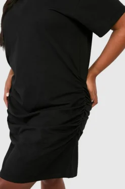 T-Shirt Dresses|Shirt Dresses*boohoo Plus Ruched T-shirt Dress black