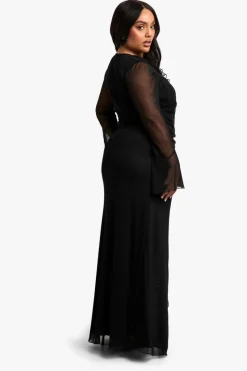 Wrap Dresses|Maxi Dresses*boohoo Plus Ruffle Wrap Detail Maxi Dress black