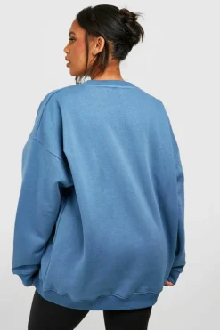Sweatshirts|Hoodies & Sweatshirts*boohoo Plus San Diego Applique Oversized Sweatshirt petrol