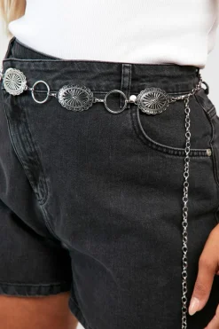 Belts*boohoo Plus Chain Circle Belt silver
