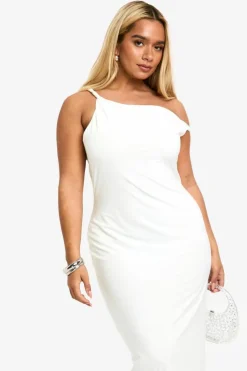 Maxi Dresses*boohoo Plus Slinky Twist Shoulder Maxi Dress white