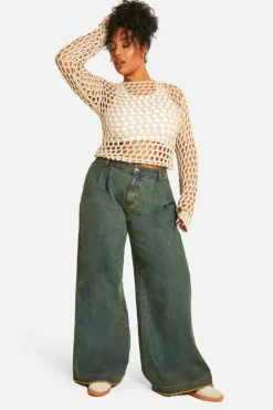 Jumpers*boohoo Plus Slouchy Loose Knit Jumper taupe