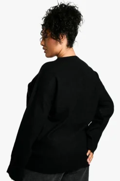 Jumpers|Knitwear*boohoo Plus Soft Knit Fine Gauge Jumper black