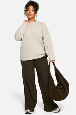 Oversized Jumpers*boohoo Plus Soft Knit Oversized Jumper stone