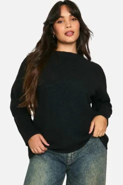 Jumpers|Oversized Jumpers*boohoo Plus Soft Knit Oversized Jumper black