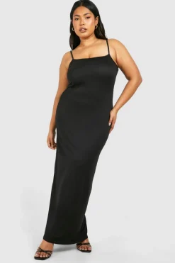 Bodycon Dresses*boohoo Plus Strappy Scoop Neck Maxi Dress black