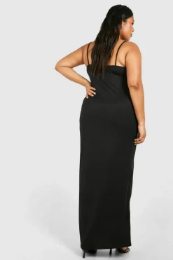 Bodycon Dresses*boohoo Plus Strappy Scoop Neck Maxi Dress black