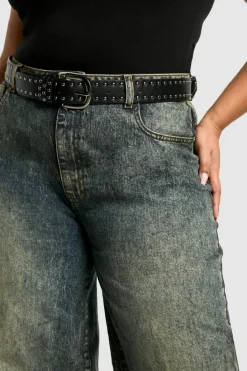 Belts*boohoo PLUS STUDDED BELT black