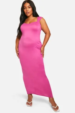 Bodycon Dresses*boohoo Plus Super Soft Cap Sleeve Maxi Dress hot pink