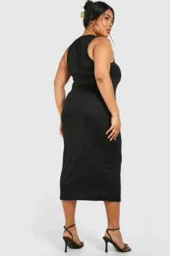 Bodycon Dresses|Midi Dresses*boohoo Plus Super Soft Racer Neck Midi Dress black