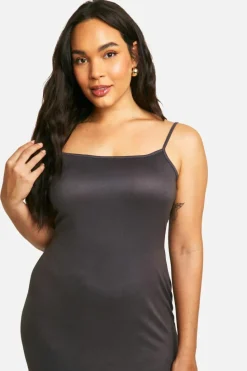 Bodycon Dresses*boohoo Plus Super Soft Scoop Neck Maxi Dress slate grey