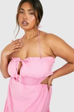 Smock Dresses*boohoo Plus Tiered Maxi Dress bubblegum