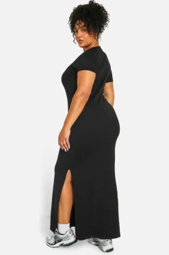 T-Shirt Dresses|Shirt Dresses*boohoo Plus T-shirt Maxi Dress black