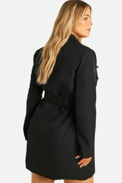 Blazer Dresses*boohoo Plus Utility Blazer Dress black