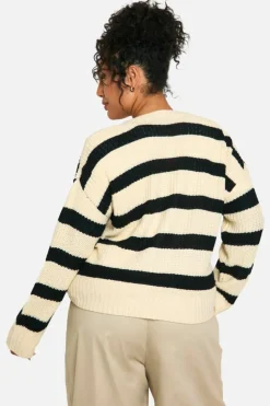 Cardigans*boohoo Plus V Neck Striped Cardigan oatmeal