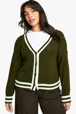 Cardigans|Jumpers & Cardigans*boohoo Plus Varsity Cardigan forest