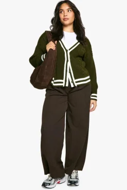 Cardigans|Jumpers & Cardigans*boohoo Plus Varsity Cardigan forest