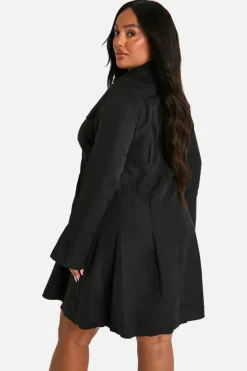 Shirt Dresses*boohoo Plus Woven Flare Shirt Dress black