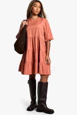 Smock Dresses*boohoo Plus Woven Smock Dress spice