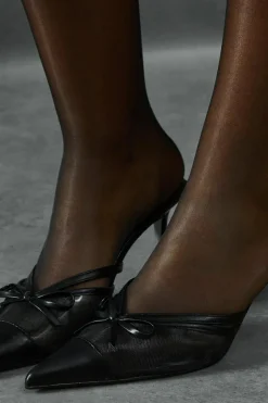 Heels*MissPap Pointed Mesh Bow Heels black
