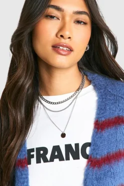 Necklaces*boohoo Polished Disc Drop Charm Multilayer Necklace silver