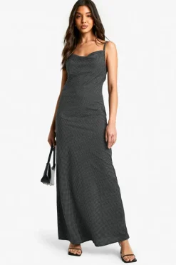 Cami Dresses*boohoo Polka Dot Maxi Dress black