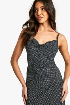 Cami Dresses*boohoo Polka Dot Maxi Dress black