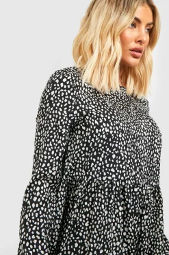 Smock Dresses*boohoo Polka Dot Smock Dress black
