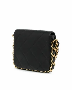 Cross-Body Bags*Chanel Preloved 19 Chain Bag Lambskin Leather Authentic 19 Quilted Black