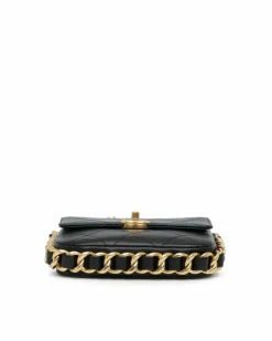 Cross-Body Bags*Chanel Preloved 19 Chain Bag Lambskin Leather Authentic 19 Quilted Black