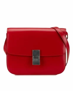 Cross-Body Bags*Celine Preloved 16 Crossbody Bag in Red