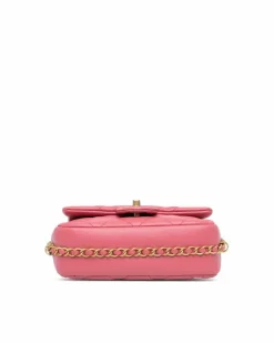 Cross-Body Bags*Chanel Preloved 19 Mini Flap Bag Lambskin Leather Crossbody Bag Pink