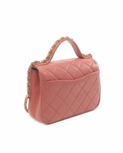Shoulder Bags*Chanel Preloved 19 Mini Quilted Lambskin Leather Shoulder Bag - Pink