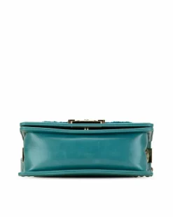 Cross-Body Bags*Chanel Preloved Small Lambskin and Shearling Crossbody Bag - Teal Blue