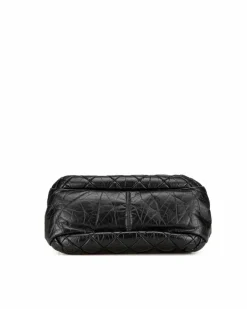 Shoulder Bags*Chanel Preloved Aged Calfskin Quilted Bowler Bag with Chain Shoulder Straps Black