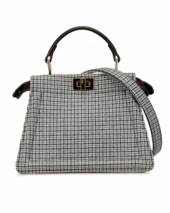 Shoulder Bags*Fendi Preloved Baguette Tweed Messenger Bag - Authentic Baguette Grey