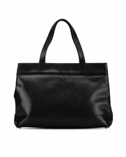 Tote Bags*Chanel Preloved Caviar Leather Tote Bag Authentic Tote - Black