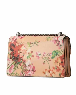 Shoulder Bags*Gucci Preloved Blooms Print Leather Dionysus Shoulder Bag with Chain Strap Orange