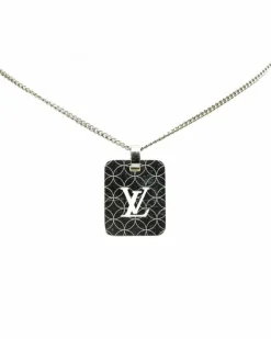 Necklaces*Louis Vuitton Preloved Brass Pendentif Necklace with -Tone Pendant and Lobster Silver