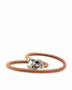 Bracelets*Hermes Preloved Leather Bracelet with Magnetic Clasp Leather Brown