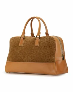 Tote Bags*Celine Preloved Cabas Phantom Tote Suede Leather Brown