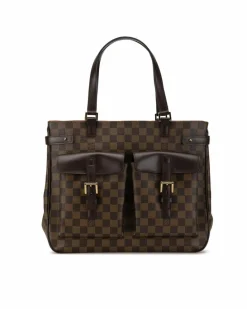 Tote Bags*Louis Vuitton Preloved Cabas Piano Damier Ebene Canvas Tote Bag Brown