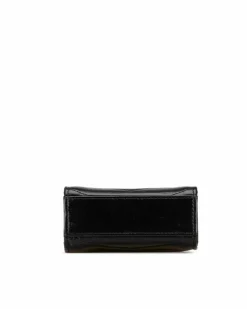 Clutch Bags*Chanel Preloved Calfskin Chevron Medal Envelope Clutch with Chain Black
