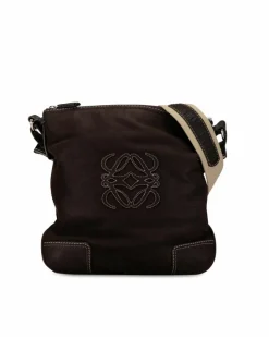 Cross-Body Bags*LOEWE Preloved Calfskin Leather Crossbody Bag with Adjustable Strap Brown