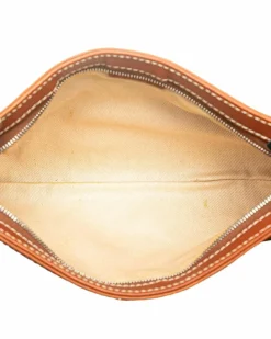 Shoulder Bags*Celine Preloved Calfskin Leather Shoulder Bag with Silver-Tone Hardware and Brown