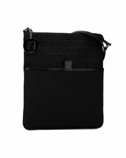 Cross-Body Bags*Fendi Preloved Canvas Crossbody Bag with Adjustable Strap and Multiple Black
