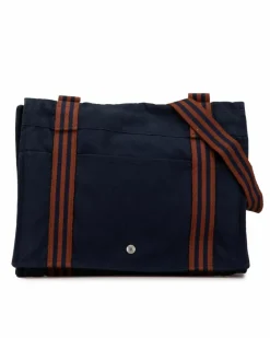 Shoulder Bags*Hermes Preloved Canvas Shoulder Bag with Adjustable Strap and Multiple Blue